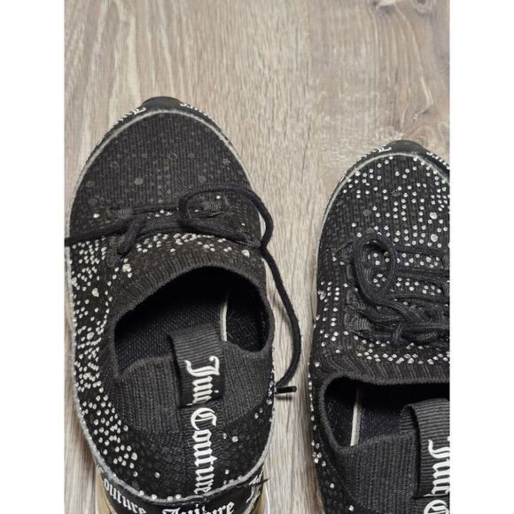 Juicy Couture‎ Bellamy Black Rhinestone Lace-up Sneakers Size 6 - Picture 9 of 13